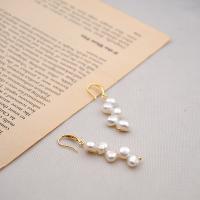 Freshwater Pearl Brass Earring, with Brass, fashion jewelry & for woman, golden, 50mm 
