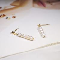 Freshwater Pearl Drop Earring, fashion jewelry & for woman, golden, 30mm 
