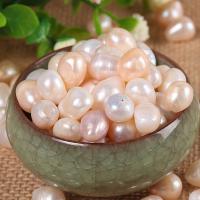 Perles nacres sans trou de culture d'eau douce, perle d'eau douce cultivée, Irrégulière, DIY & aucun trou, couleurs mélangées, 9-10mm Vendu par lot