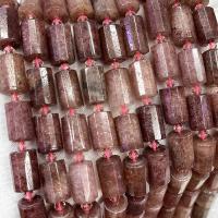 Gemischte Farbe Quarz Perlen, Strawberry Quartz, Zylinder, DIY & facettierte, gemischte Farben, 10x15mm, Länge:ca. 38 cm, verkauft von Strang