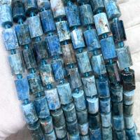 Single Gemstone Beads, Apatites, Column, DIY & faceted, blue Approx 38 cm 
