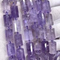 Natürliche Amethyst Perlen, Zylinder, DIY & facettierte, violett, 10x15mm, Länge:ca. 38 cm, verkauft von Strang