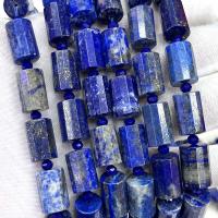 Natürlichen Lapislazuli Perlen, Zylinder, DIY & facettierte, blau, 10x15mm, Länge:ca. 38 cm, verkauft von Strang