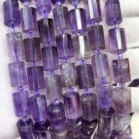 Natürliche Amethyst Perlen, Zylinder, DIY & facettierte, violett, 10x15mm, Länge:ca. 38 cm, verkauft von Strang