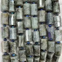 Perles en labradorite, pilier, DIY & normes différentes pour le choix & facettes, gris Environ 38 cm, Vendu par brin