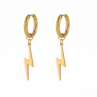 Stainless Steel Drop Earring, 304 Stainless Steel, Lightning Symbol, Vacuum Ion Plating, fashion jewelry & for woman 