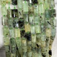 Prehnit-Perlen, Prehnit, Zylinder, DIY & facettierte, grün, 10x15mm, Länge:ca. 38 cm, verkauft von Strang