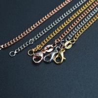 Messingkette Halskette, Messing, plattiert, Modeschmuck & unisex, keine, Länge:ca. 45 cm, verkauft von PC
