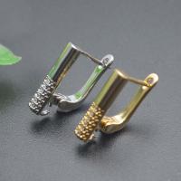 Brass Lever Back Earring Component, plated, DIY & micro pave cubic zirconia 