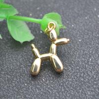 Латунные Подвески в форме животного, Латунь, Собака, плакирован золотом, DIY продается PC