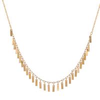 Мода Fringe Neckalace, Латунь, с 1.77inch наполнитель цепи, плакирован золотом, ювелирные изделия моды & Женский, Золотой, длина:Приблизительно 16.93 дюймовый, продается Strand