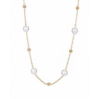 Collar de perlas de plástico, aleación de zinc, con Perlas plásticas, con 2.56inch extender cadena, chapado en oro KC, Joyería & para mujer, dorado, longitud:aproximado 16.93 Inch, Vendido por Sarta