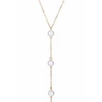 Collar de perlas de plástico, aleación de zinc, con Perlas plásticas, con 1.97inch extender cadena, chapado en oro KC, Joyería & para mujer, dorado, longitud:aproximado 16.54 Inch, Vendido por Sarta