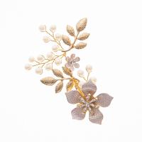 Alligator Hair Clip, Zinc Alloy, with Plastic Pearl, handmade, fashion jewelry & for woman 