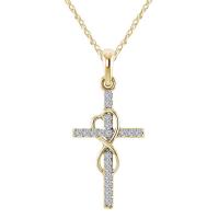 Rhinestone Zinc Alloy Necklace, with 5cm extender chain, Cross, plated, fashion jewelry & for woman & with rhinestone Approx 45 cm 
