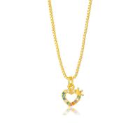 Cubic Zircon Micro Pave Brass Necklace, fashion jewelry & micro pave cubic zirconia & for woman 