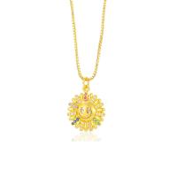 Cubic Zircon Micro Pave Brass Necklace, with 5cm extender chain, fashion jewelry & micro pave cubic zirconia & for woman Approx 45 cm 