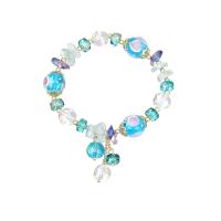 Bracelets Murano, chalumeau, avec cristal & laiton, bijoux de mode & pour femme Environ 6.7 pouce, Vendu par PC