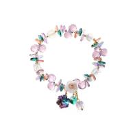 Кристалл браслеты, Кристаллы, с Латунь, Форма цветка, Корейский стиль & Женский, длина:Приблизительно 6.7 дюймовый, продается PC