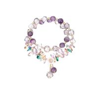 Bracelets quartz, Strawberry Quartz, avec cristal & améthyste & laiton, Double couche & pour femme, plus de couleurs à choisir Environ 14.2 pouce, Vendu par PC