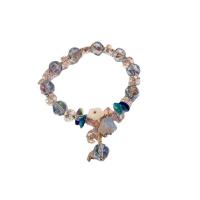 Crystal Bracelets, with Lampwork & Zinc Alloy, Flower, fashion jewelry & for woman Approx 6.7 Inch 
