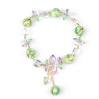 Bracelets Murano, chalumeau, avec cristal & laiton, Plaqué d'or 14K, Style coréen & pour femme Environ 6.7 pouce, Vendu par PC