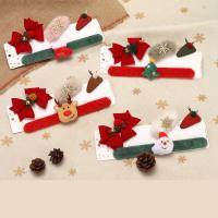 Weihnachts-Haar-Clip, Plüsch, mit Baumwolle & Zinklegierung, 4 Stück & verschiedene Stile für Wahl & für Frau, verkauft von setzen