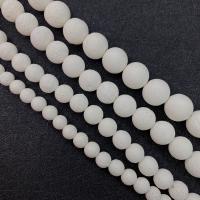 Einzelne Edelstein Perlen, Synthetische Koralle, rund, DIY & verschiedene Größen vorhanden, weiß, Länge:ca. 38 cm, verkauft von Strang