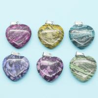 Gemstone ювелирные изделия Кулон, Полудрагоценный камень, Сердце, резной, DIY, Много цветов для выбора продается PC
