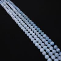 Aquamarin Perlen, rund, DIY & verschiedene Größen vorhanden, seeblau, Länge:ca. 38 cm, verkauft von Strang