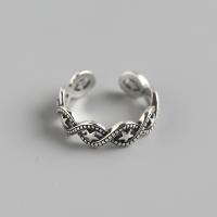 Sterling Silver Finger Ring, 925 Sterling Silver, Antique finish, fashion jewelry & for woman, 6.2mm, Inner Approx 17mm 