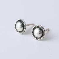 925 Sterling Silver Stud Earring, Antique finish, fashion jewelry & for woman, 8mm 