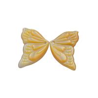 Pendentifs Coquille en jaune , coquille jaune, papillon, bijoux de mode Environ 0.5mm, Vendu par paire[