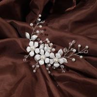 Ruban bijoux, laiton, avec coquille & perle de plastique, bijoux de mode & pour femme & avec strass, argent Vendu par PC