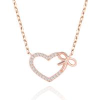 Rhinestone Zinc Alloy Necklace, with 5cm extender chain, Heart, plated, fashion jewelry & for woman & with rhinestone & hollow Approx 45 cm 