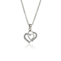 Rhinestone Zinc Alloy Necklace, with 5cm extender chain, Heart, plated, fashion jewelry & for woman & with rhinestone Approx 45 cm 