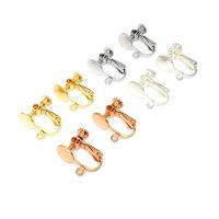 Brass Clip On Earring Finding, plated, DIY 8mm 