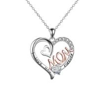 Zinc Alloy Necklace, with 5cm extender chain, Heart, plated, fashion jewelry & for woman & with rhinestone Approx 45 cm 