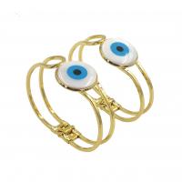 Evil Eye Jewelry Bracelet, Brass, with Shell, gold color plated, fashion jewelry & for woman Inner Approx 65mm 