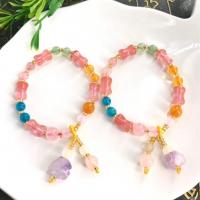 Quartz Bracelets, Amethyst, for woman, mixed colors Approx 38 cm [