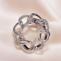 Scarf Buckle, Zinc Alloy, plated, for woman & with rhinestone 38mm [