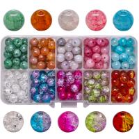 Mixed Glass Bead, Glass Beads, with Plastic Box, DIY, mixed colors, 8mm, Approx 