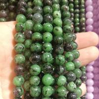 Perles en rouge vert, Rubis en Zoïsite, Rond, DIY & normes différentes pour le choix, vert, Vendu par brin