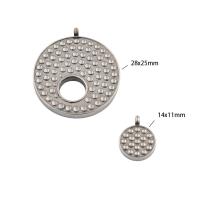 Stainless Steel Pendants, 304 Stainless Steel, Vacuum Ion Plating, 2 pieces & DIY, silver color Approx 3mm 