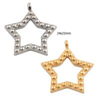 Stainless Steel Star Pendant, 304 Stainless Steel, Vacuum Ion Plating, DIY Approx 3mm [