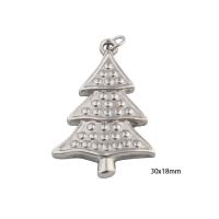 Stainless Steel Pendants, 304 Stainless Steel, Tree, Vacuum Ion Plating, DIY, silver color Approx 3mm 