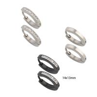 Stainless Steel Leverback Earring, 304 Stainless Steel, Vacuum Ion Plating & micro pave cubic zirconia & for woman & enamel 