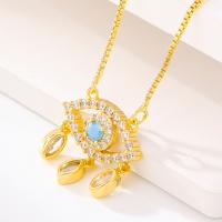 Evil Eye Jewelry Necklace, Brass, fashion jewelry & micro pave cubic zirconia & for woman 