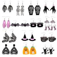 Acrylic Drop Earring, with Zinc Alloy, Halloween Jewelry Gift & for woman, earring length 25-70mm 