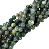 Natural Moss Agate Beads, Round, polished, DIY 